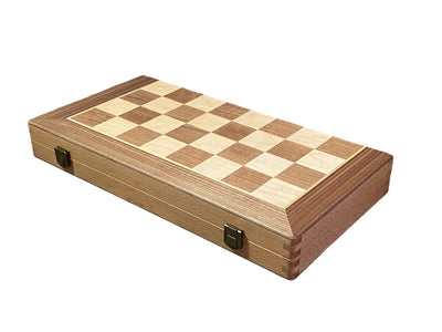 15" Walnut Folding Chess and Checkers Set - Official Staunton™ 
